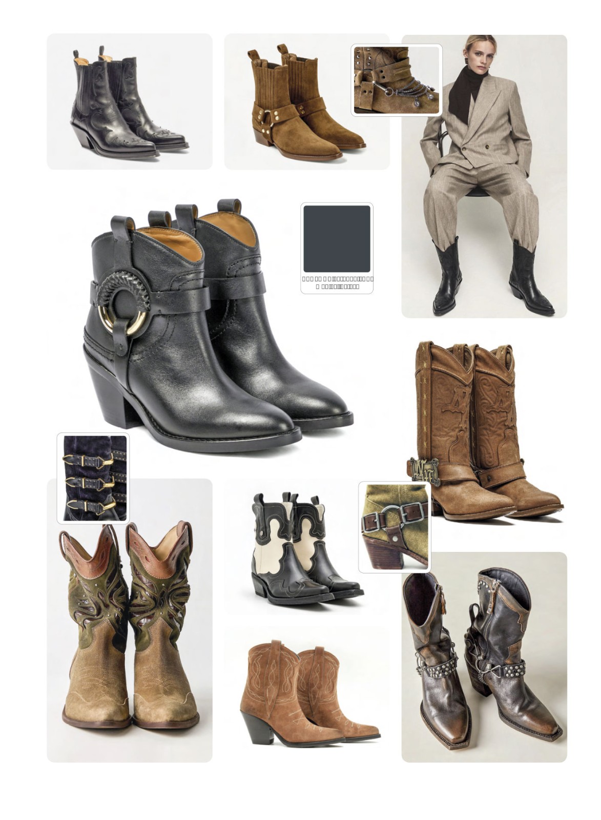 Botas vaqueras con caña alta y puntera afilada