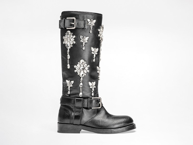 Botas biker con correas, hebillas y suela track