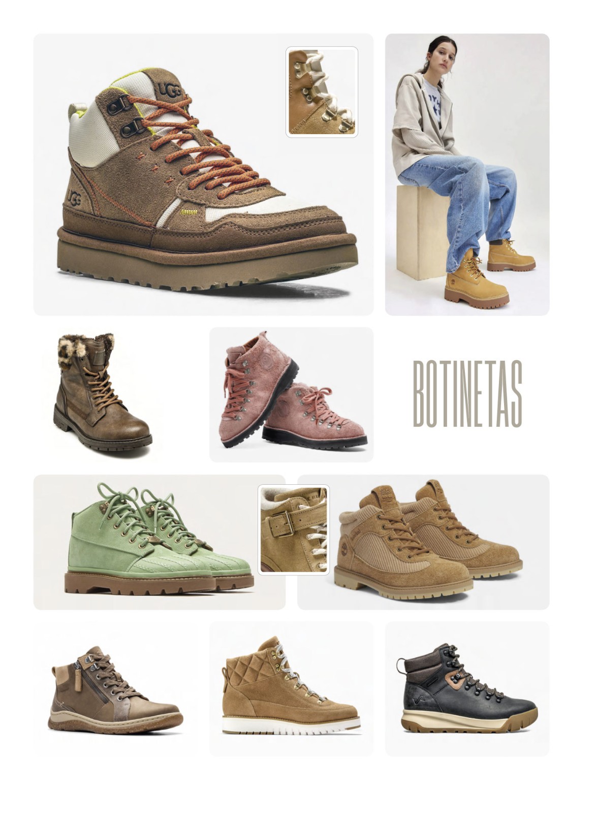 Botas workwear con suela track y costuras visibles