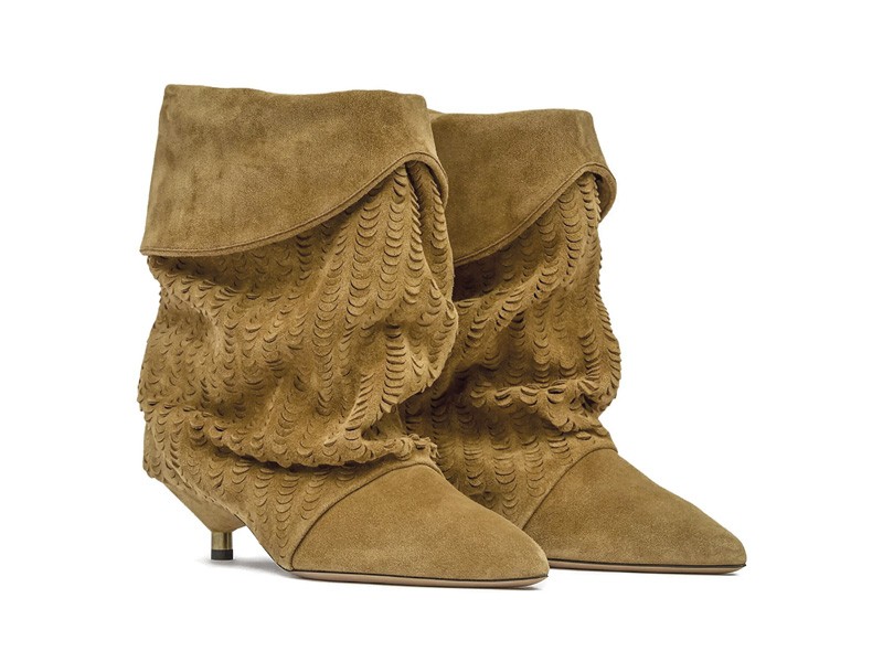 Botas altas slouchy con drapeado hasta la rodilla
