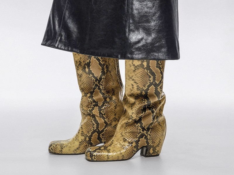 Botas altas slouchy con drapeado hasta la rodilla