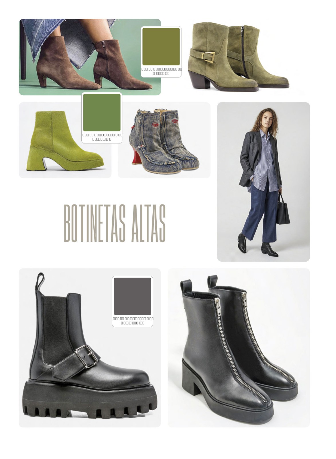 Botinetas altas con plataforma y cierres limpios