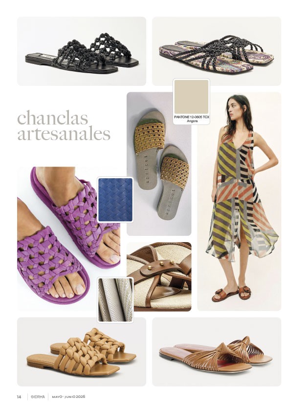Chanclas artesanales con tramas abiertas y suelas planas