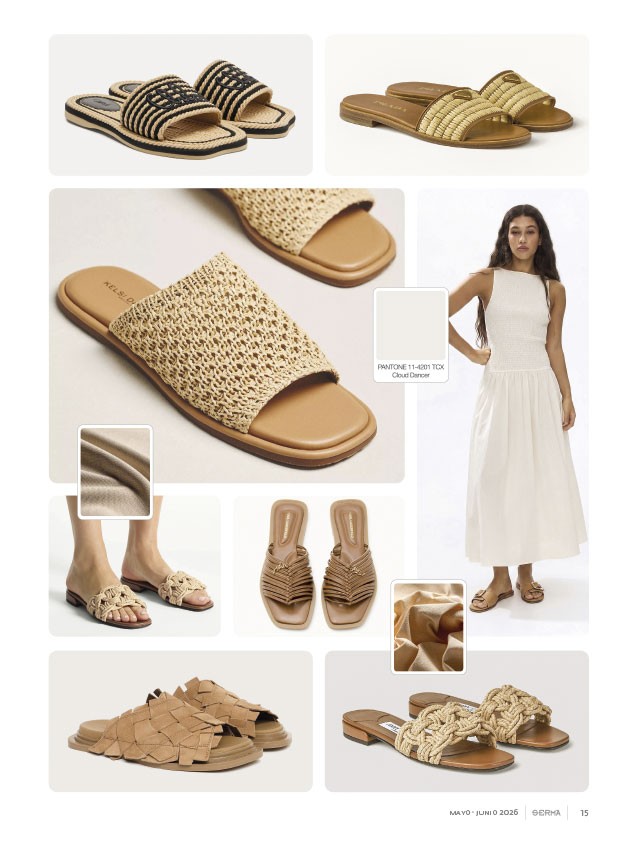 Chanclas artesanales con tramas abiertas y suelas planas