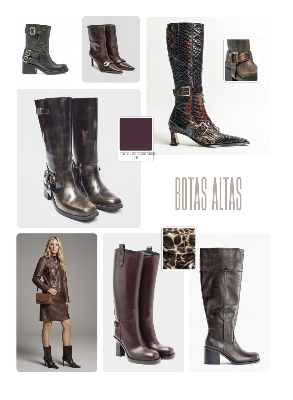 Botas altas en negros y marrones con foco en textura