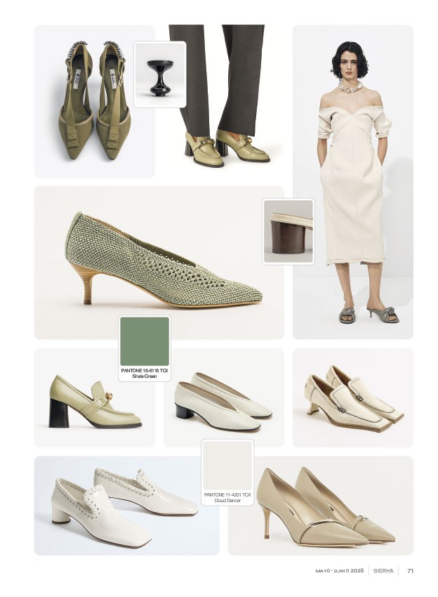 Zapatos altos combinan puntas finas, tramas y tacos