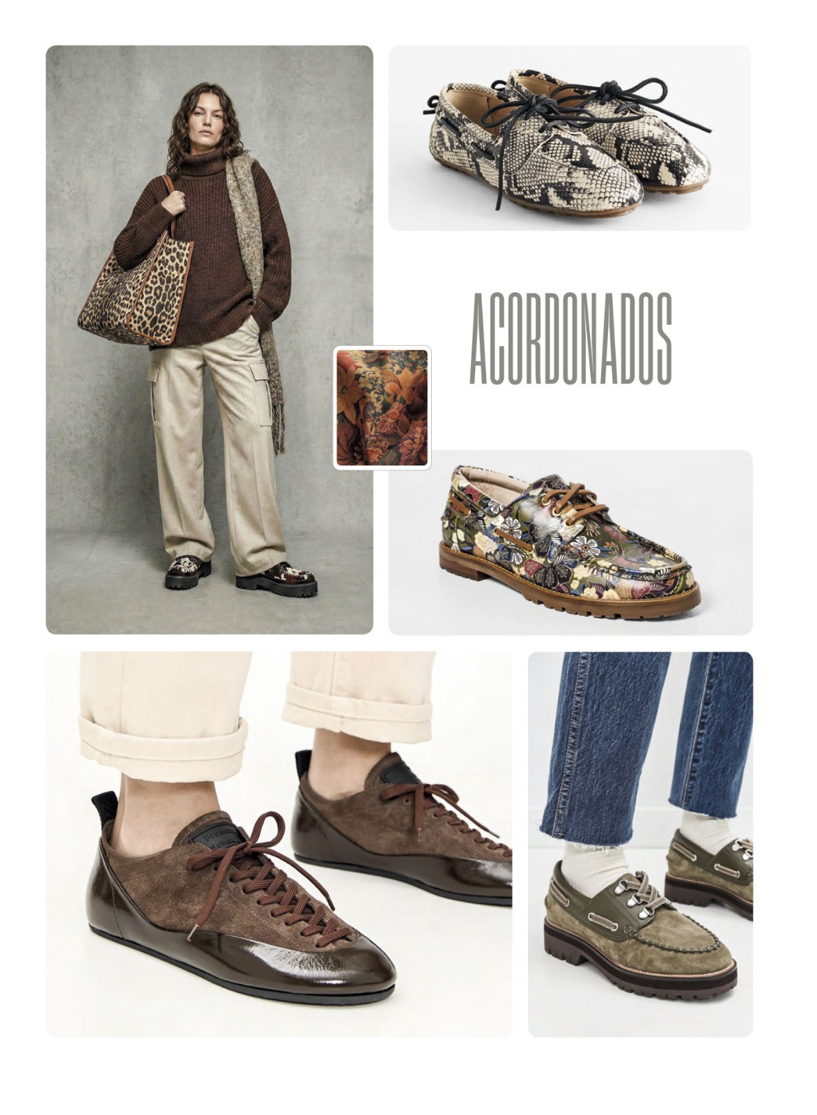 Zapatos acordonados urbanos con paneles y suelas con tracción