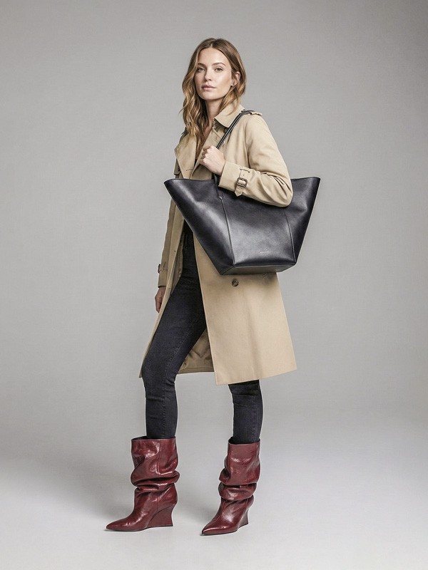 Botas altas slouchy con drapeado hasta la rodilla