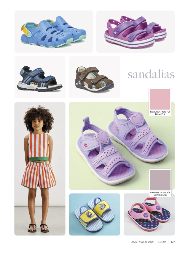 Sandalias infantiles alternan punteras abiertas y semicerradas