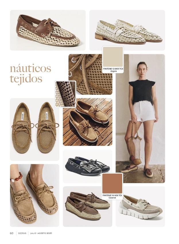 Náuticos tejidos coordinan calados, bordes y cordones